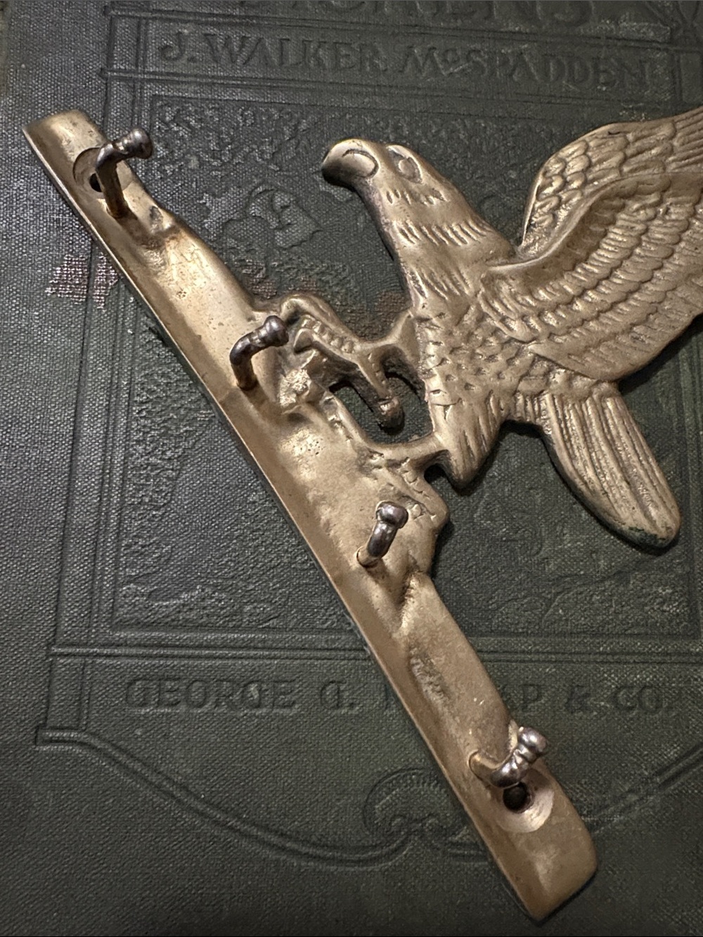 Vintage Solid Brass Eagle Wall Hook Rack